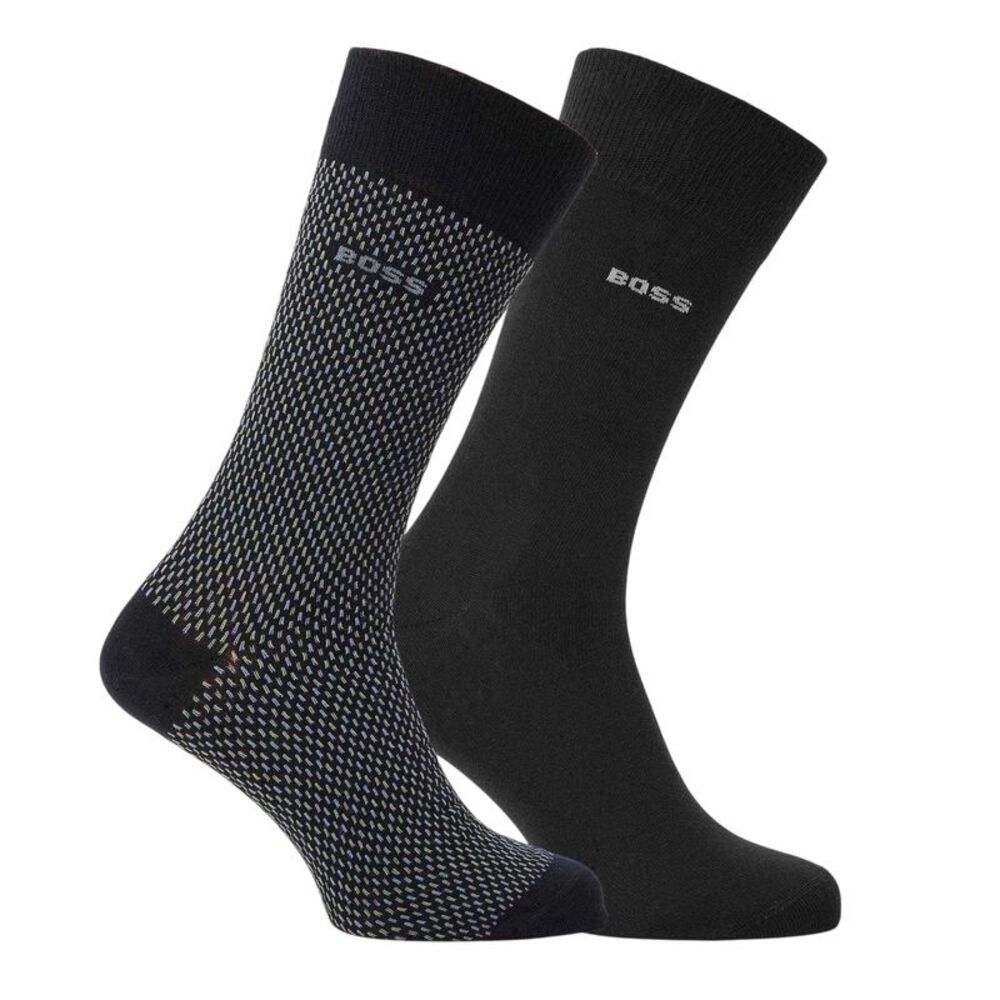 Boss Mens Logo Trainer Socks (Pack of 2) / Black